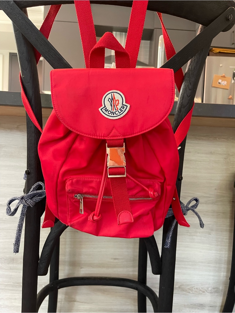 Moncler Red Logo Nylon Mini Backpack